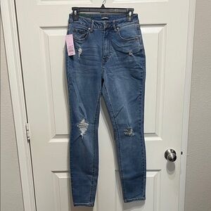 wild fable Distressed Medium Blue Skinny Jeans